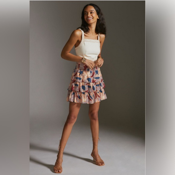 Anthropologie Printed A-Line Mini Skirt SIZE M - Picture 4 of 7